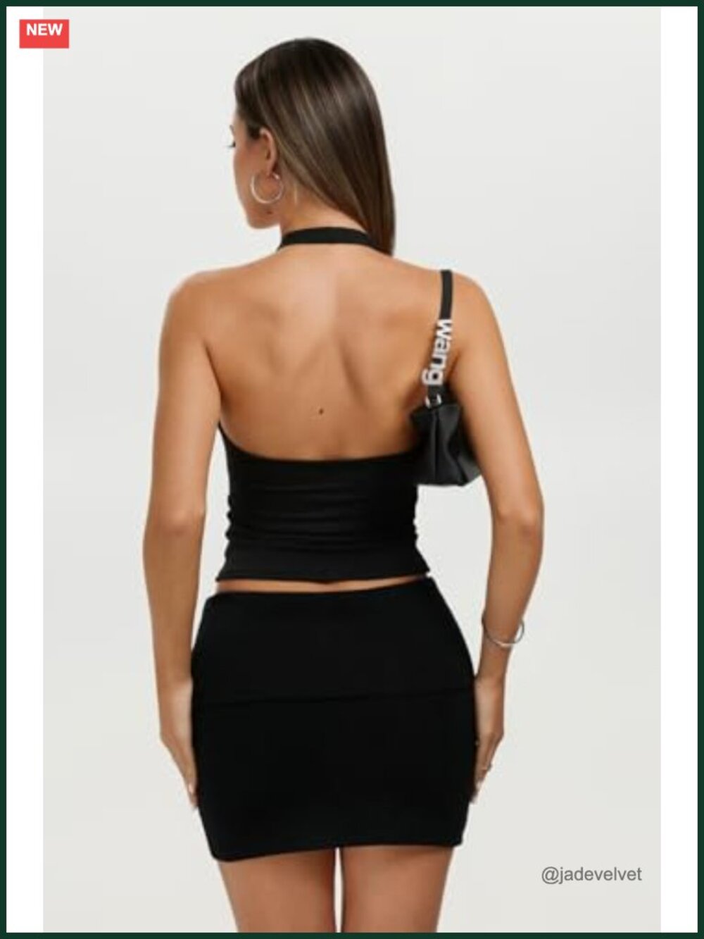 Double Lined Halter Tank Top Backless Going Out Cami - Sleeveless V-Neck - Picture 3 of 6